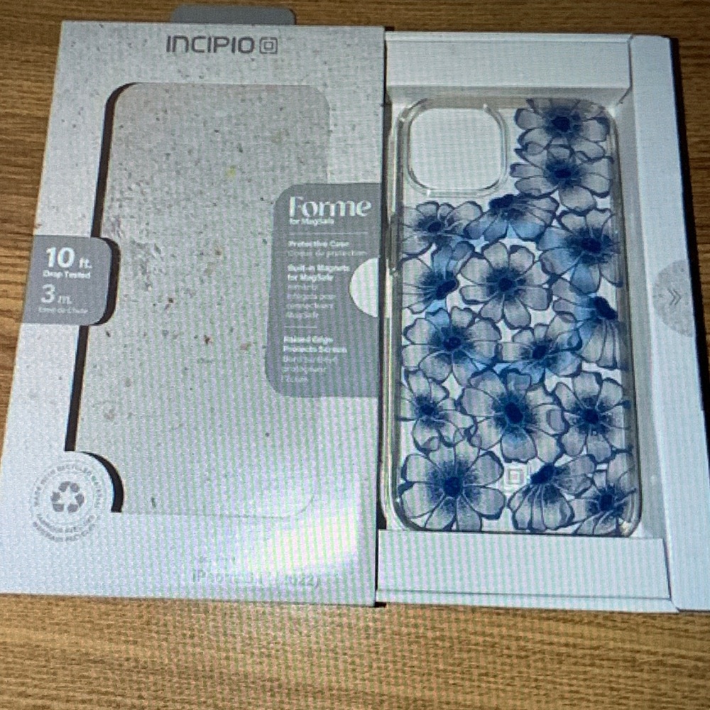 Incipio Clear Case with Blue Floral Design